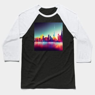 Dubai silhouette abstract art Baseball T-Shirt